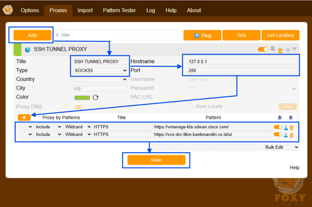 FoxyProxy Configuration