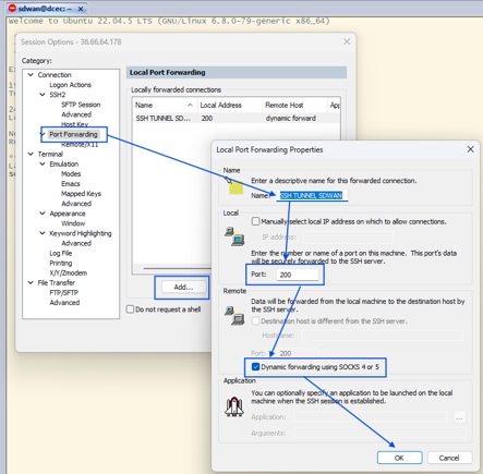 SecureCRT Port Forwarding