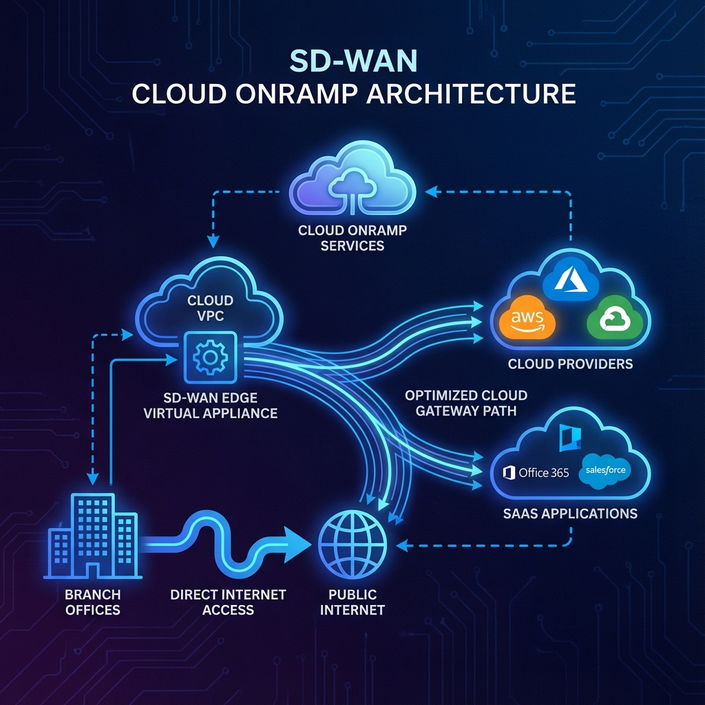 SD-WAN Cloud OnRamp Architecture Diagram