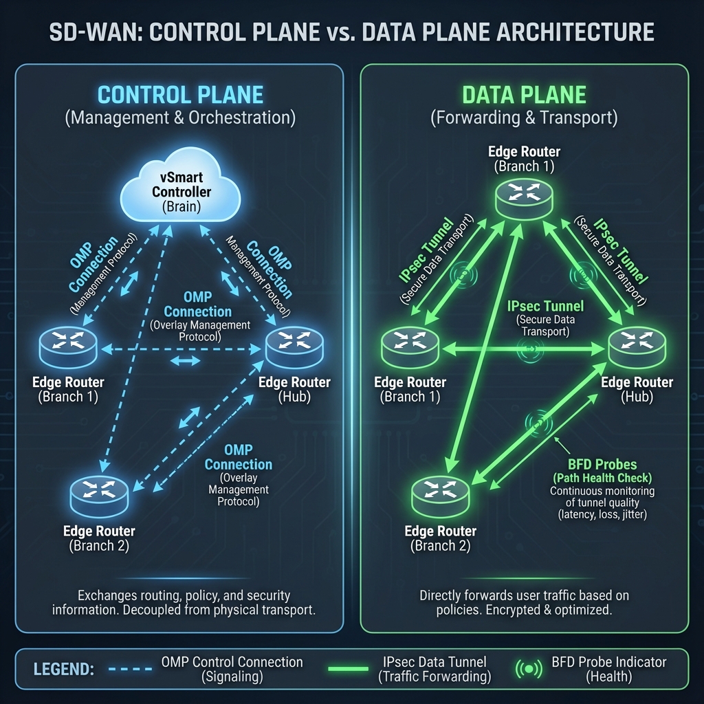 Control Plane vs Data Plane Diagram
