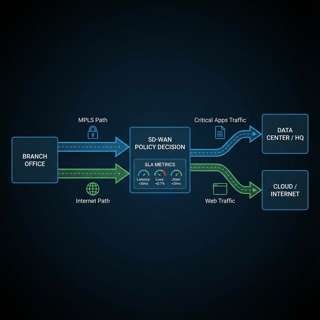 SD-WAN Traffic Steering Diagram